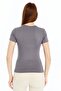 Women's Anthracite Gray Round Neck Short Sleeve Viscose Blouse - 6