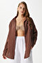 Women's Tilda 100% Cotton Muslin Oversize Brown Shirt - 2