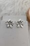 5 Petals Flower Silver Color Earrings - 4