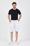Men's White Comfort Fit Linen Shorts & Bermuda - 5