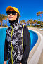 Black Full Covered Hijab Swimsuit with Shirring, Stopper and Water Repellent Fabric M2536 - 5