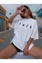 Unisex Love Printed Oversize Molded 100% Cotton T-Shirt - 3