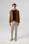 Italian Style Slim Fit Seasonal Suede Coat Thin Tan Jacket 5095-P08-04