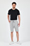 Men's Gray Relaxed Fit Linen Shorts & Bermuda - 2
