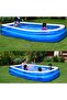 Rectangular Inflatable Outdoor Pool, 200x150x50 Cm, Blue/White - 3