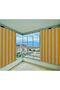 Gencer Home Balcony Curtain with Lace-Up Size Options Yellow Thick Stripes