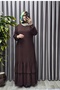 Women's Hijab Clothing Plus Size Two Layer Crepe Dress