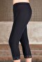 Women's Black Shiny Slim Leggings (Lace Bottom)