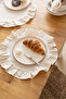 Pearl |   7 Piece Table Linen Set with Ruffles, 1Pc Runner 40 X 110 Cm- 6Pcs American Placemats 40 cm - 3