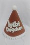 Hood Happy Birthday Birthday Hat with White Writing on Brown Mini Size 13*13cm - 4