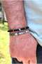 Hematite Sergeant Bracelet Blue Agate Stone Detailed/Natural Stone Bracelet - 4