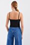 İp Askılı Crop Top - Siyah - 5