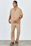 Premium Men's Summer Comfortable Fit Short Sleeve Shirt & Pants Bottom Top Light Coffee Linen Suit Ls-5698 - 5