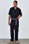 Premium Men's Summer Comfortable Fit Short Sleeve Shirt & Pants Bottom Top Navy Linen Suit Ls-5698 - 5