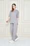 Women's Plain Oversize Modal Fabric Short Sleeve Tracksuit Set - 3