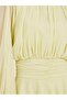 Women Elegant Yellow A-Line Maxi Dress - 4