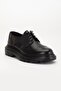 Genuine Leather Men's Classic Shoes Black Thick Sole Tied - 4