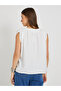 Solid Sleeveless Tie-Up Neck Blouse - 5