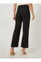 Solid Flat Front Low Rise Flared Pants - 4