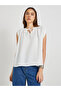 Solid Sleeveless Tie-Up Neck Blouse - 3