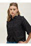 Schiffli Short Sleeve Shirt with Scallop Hem - 4