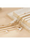Senky 4 Pieces Gold Chain White Stone Necklace Set - 3