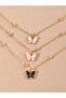 Set of 3 - Butterfly Pendant Necklace - 2