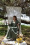 Cotton Bohemian V-Neck Long Sleeve Long Dress - 4