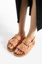 Madidi Unisex Genuine Leather Double Buckle Tile Color Orthopedic Sandals - 3