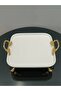 Porcelain Presentation Plate with Gold Handle and Foot - 2