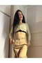 Women's Woven Stone Gold Button Detail Knitted Cardigan - 3