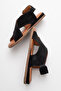 Real Leather Zy 7616 - Suede Black Comfort Casual Women's Sandals with Cross Straps - 6