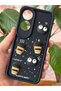 Oppo A60 Camera Protected Black Soft Silicone Cover with Coffee Cookie Figure