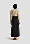 Parachute Fabric Mix Knitted Dress Ortd9437 Navy Blue - 5