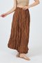 Tan Elastic Waist Crinkle Fabric Skirt 3483 - 3