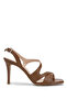 Women's Genuine Leather Tan Leather Heeled Shoes