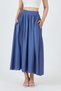 Blue Elastic Waist Pocket Flared Skirt 4722A - 3