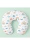 Double Sided Breastfeeding Pillow / Baby Support Cushion, Pregnancy Pillow, Cotton Fabric, Stars, Anthracite