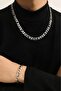 Figaro Steel Men's Necklace and Bracelet Set Thick 8 mm eck19s
