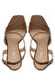 Women's Genuine Leather Tan Leather Heeled Shoes - 5