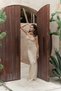 Jayah Gather Detail Strappy Dark Beige Knitwear Dress