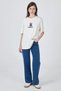 White Teddy Bear Printed Crew Neck Oversize T-Shirt 5530 - 3