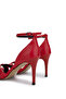 Women's Vegan Red Heeled Shoes - 4