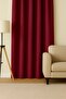 Luna Series Velvet Textured Pleatless Background Curtain - Cherry - 2