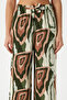 Women's Jade Green Brown Waist Elastic 100% Viscose Summer Trousers - 8