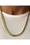 Gold crush flat snake steel unisex necklace and bracelet set eck37s - 7