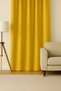 Luna Series Velvet Textured Pleatless Background Curtain - Dark Yellow - 2