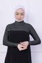 Turtleneck Neck Collar Oversleeve Gray - Lycra Stand Collar Women's Body Hijab Crop Bolero - 6