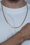 Gold crush flat snake steel unisex necklace and bracelet set eck37s - 3