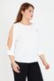 Women S Plain Floral Detailed Blouse - Stylish and Elegant Design - 5